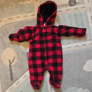 Healthtex Red and Black Plaid Kids Footie